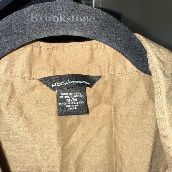 Brookstone Tan Button-Up Mini Dress - Picture 3 of 5